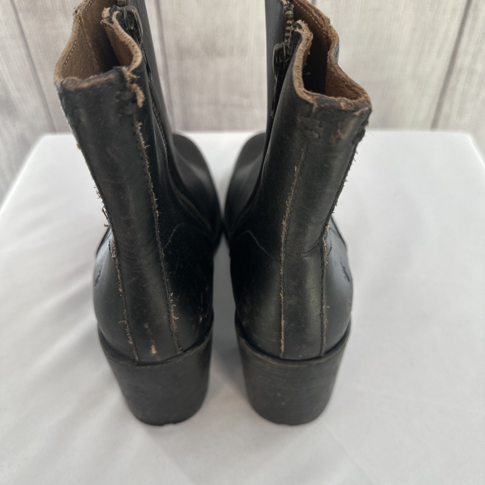 Frye Karen Booties Womens 9.5 Black Leather Intentionally Distressed Boot - Picture 9 of 13